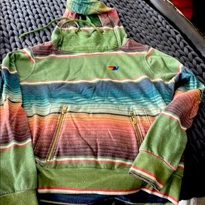 Aviator Nation multicolor stripe pullover hoodie